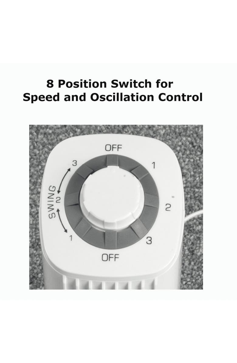 Optimus F-7348WH 14 Inch Portable Ultra-Slim Desktop Tower Fan, Alternate, color, White