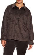 Sanctuary Ivy Faux Suede Long Sleeve Button-Up Shirt