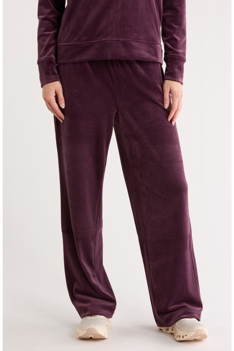 Ribbed Velour Pull-On Pants, Main, color, PLUM PERFECT