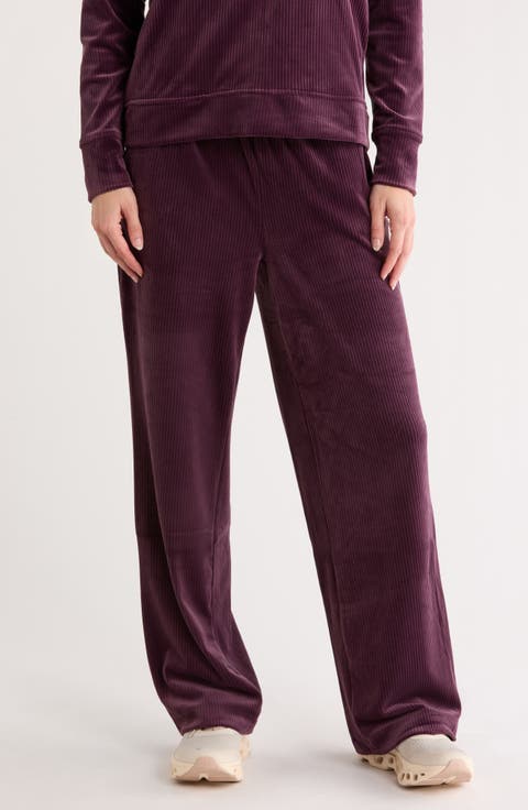 Ribbed Velour Pull-On Pants