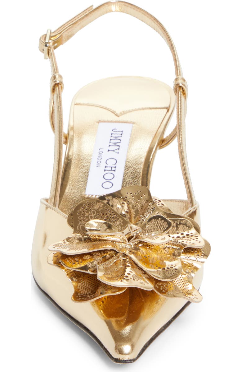 Jimmy Choo Mimmi Pointed Toe Slingback Pump, Alternate, color, Gold/ Gold