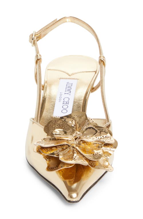 Jimmy Choo Mimmi Pointed Toe Slingback Pump In Gold