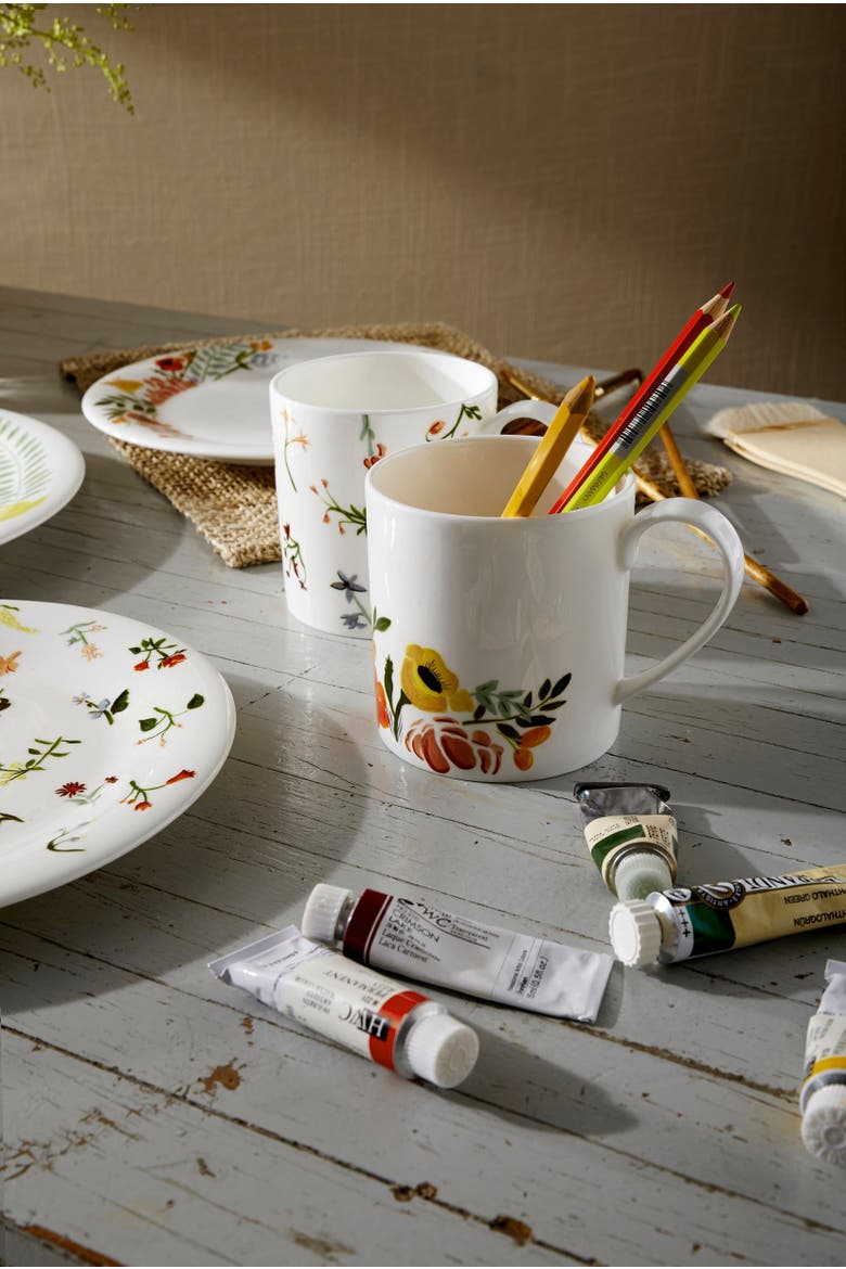 Language of Flowers Set of Two Mugs, Alternate, color, Multi