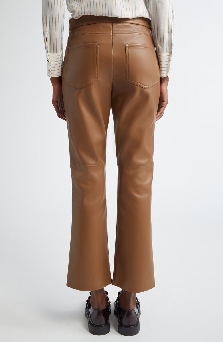 Max Mara Sublime Coated Jersey Flare Leg Ankle Pants, Alternate, color, Camel