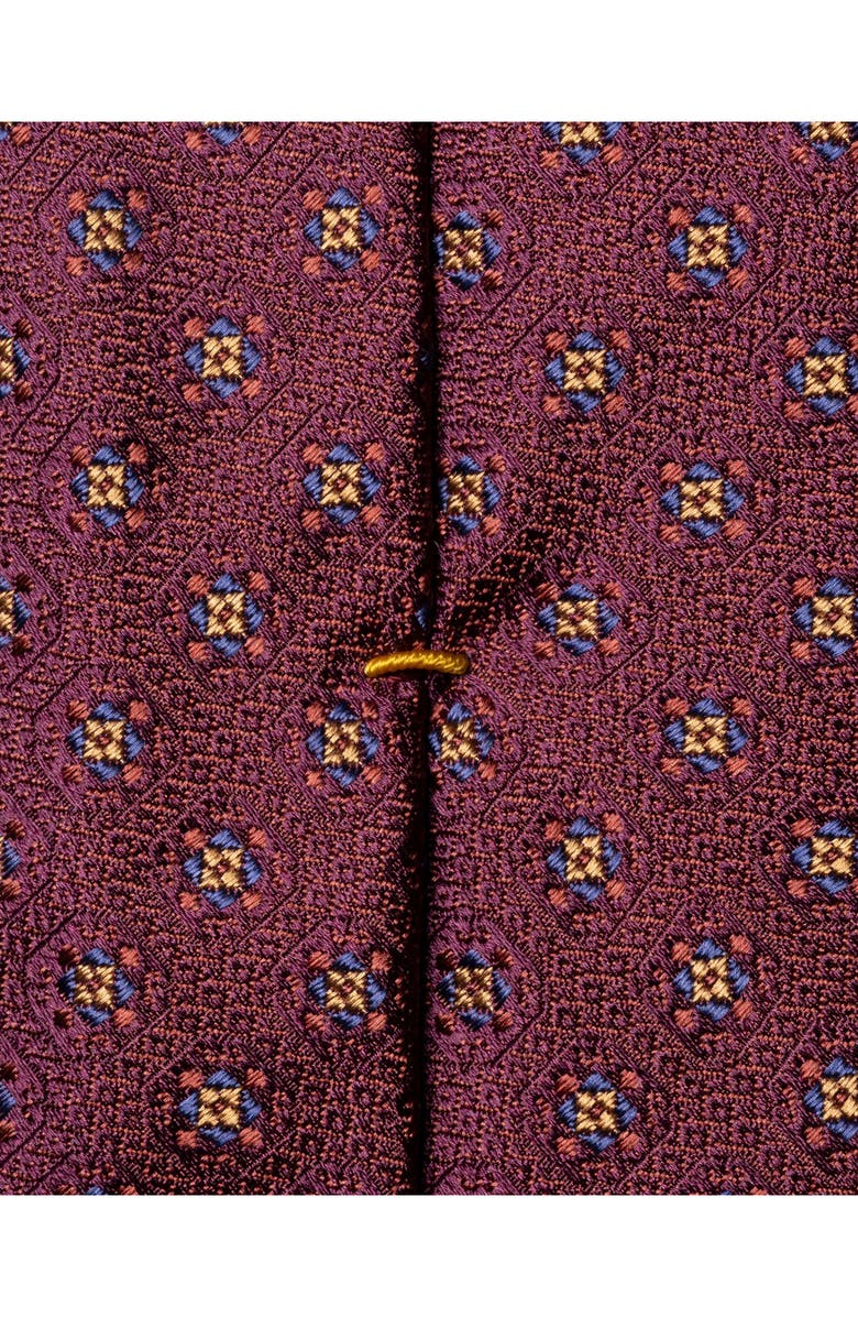 Eton Medallion Silk Tie, Alternate, color, Medium Red