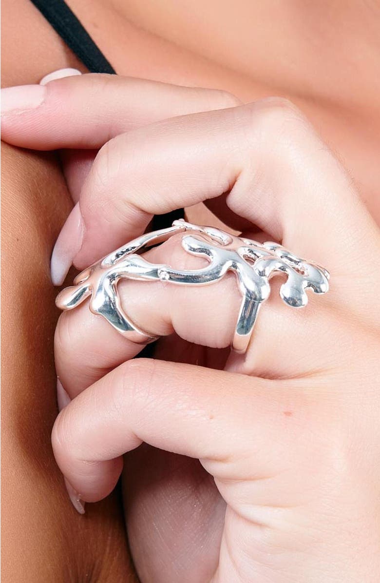 Lucy Quartermaine Splash Armour Ring, Alternate, color, Sterling Silver