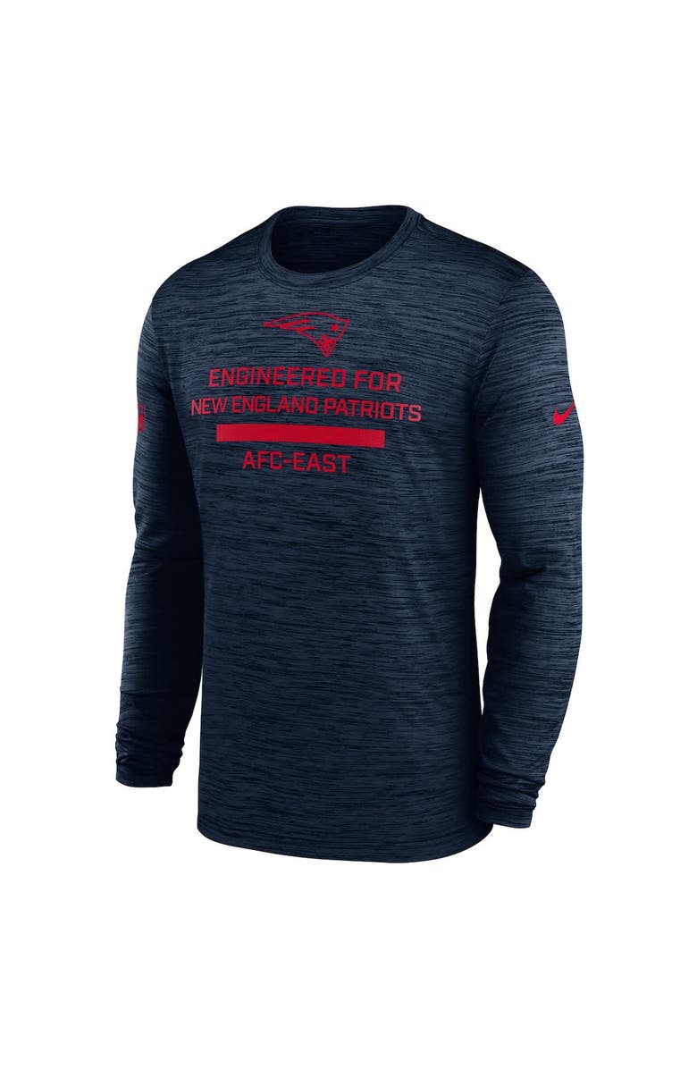 Nike Men's Nike Navy New England Patriots Sideline Velocity Performance Long Sleeve T-Shirt, Alternate, color, Navy