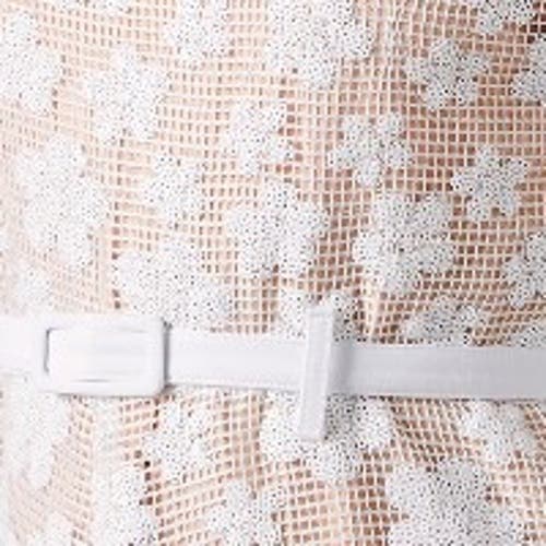 Coast Mesh Sequin Belted Midi Dress In White