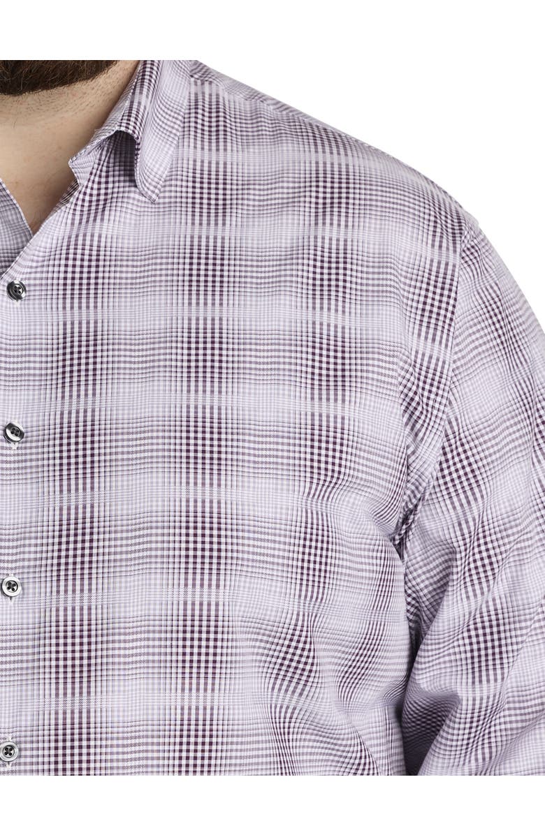 Synrgy by DXL Big & Tall Large Plaid Sport Shirt, Alternate, color, Purple