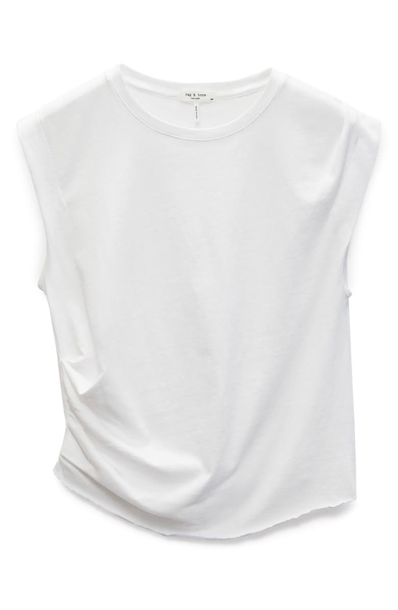 rag & bone Mica Gathered Muscle Tee, Alternate, color, White