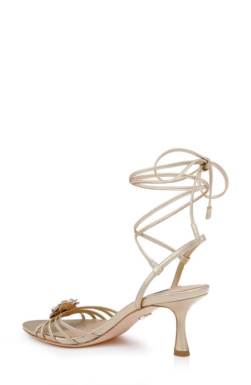 Shop Badgley Mischka Collection Darlyn Ankle Wrap Sandal In Gold Leather