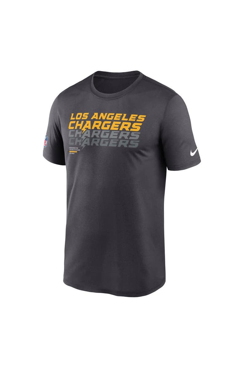 Nike Men's Nike Charcoal Los Angeles Chargers Sideline Legend Performance T-Shirt, Alternate, color,