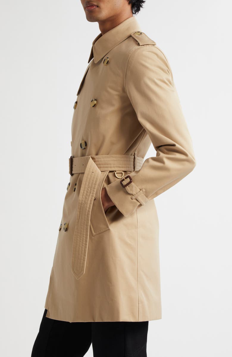 Burberry Kensington Mid Length Heritage Trench Coat, Alternate, color, Honey