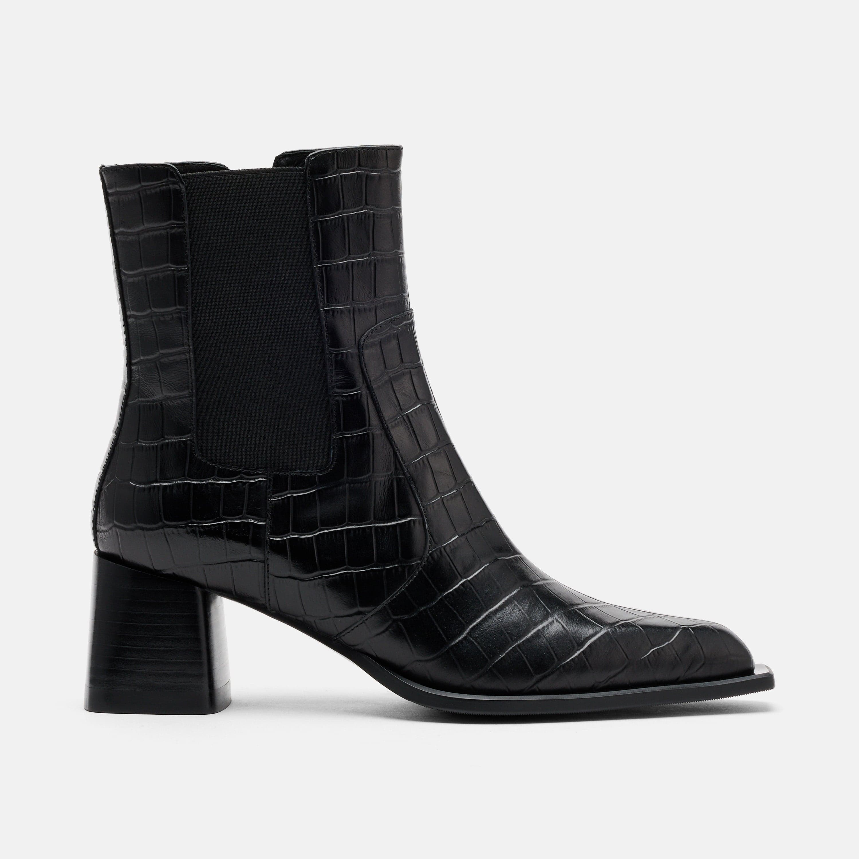 MARC NOLAN Harper Square Toe Chelsea Boots, Main, color, Black Croc