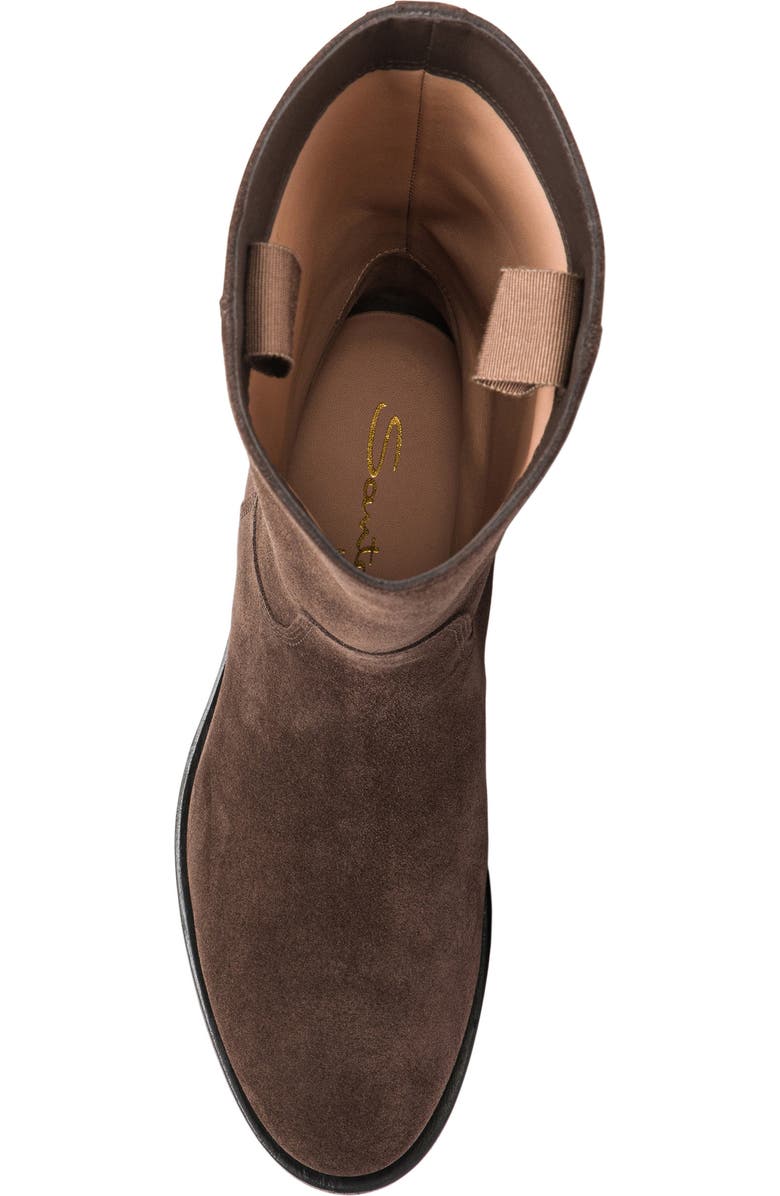 Santoni Leather midi-boot in suede, Alternate, color, Brown