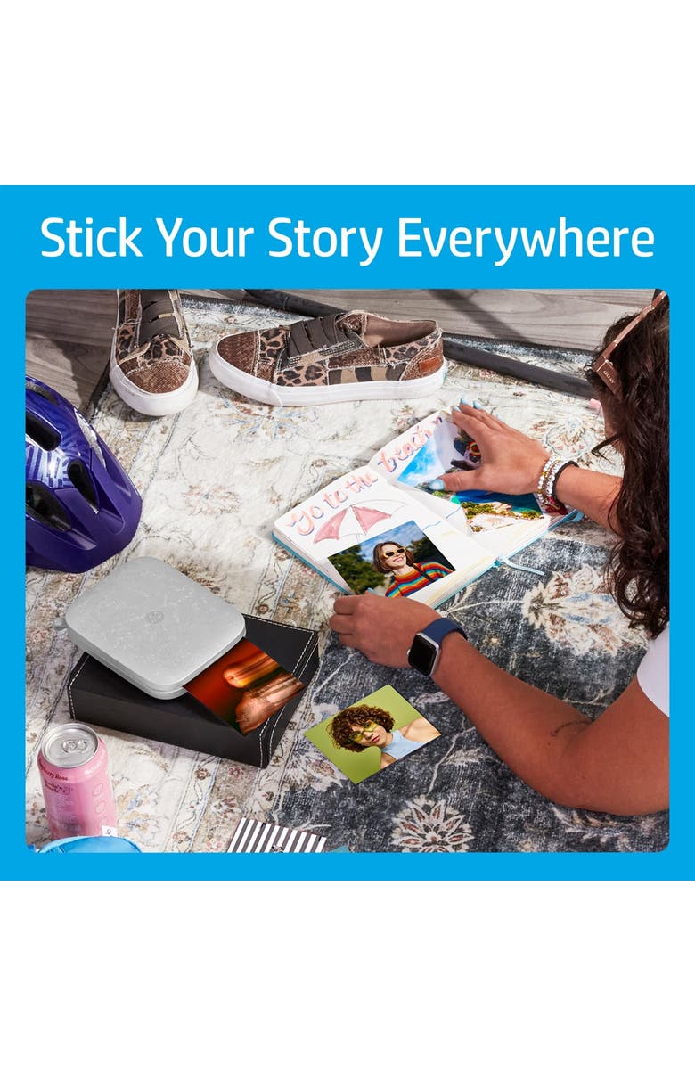 HP Sprocket 3x4 Instant Photo Printer, Prints 3.5x4.25 Photos from iOS & Android, Alternate, color, White