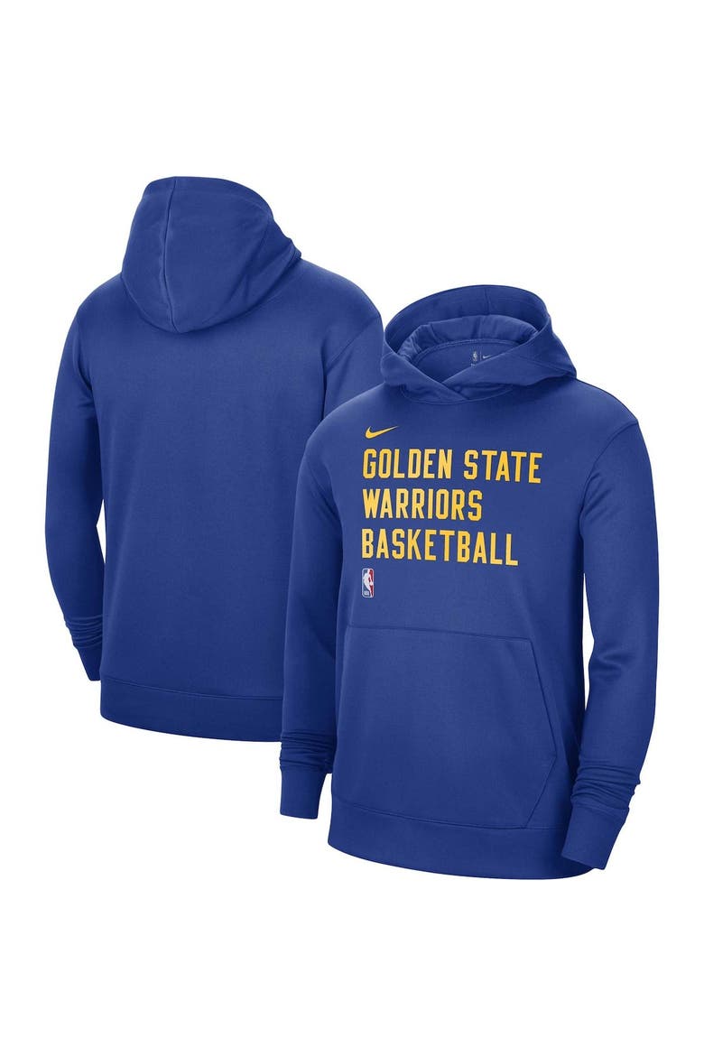 Unisex Nike Royal Golden State Warriors 2023/24 Performance Spotlight On-Court Practice Pullover Hoodie, Main, color, Royal