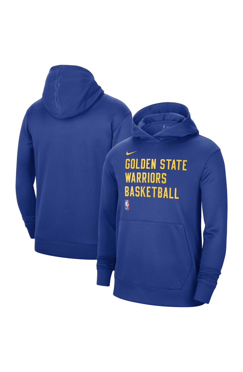 Nike Unisex Nike Royal Golden State Warriors 2023/24 Performance Spotlight On-Court Practice Pullover Hoodie, Main, color, Royal