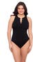 Malibu Long Torso Ribbed One-Piece Swimsuit