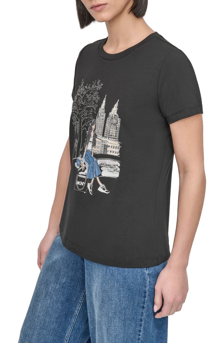 DKNY Bow Bridge Graphic T-Shirt, Alternate, color, 