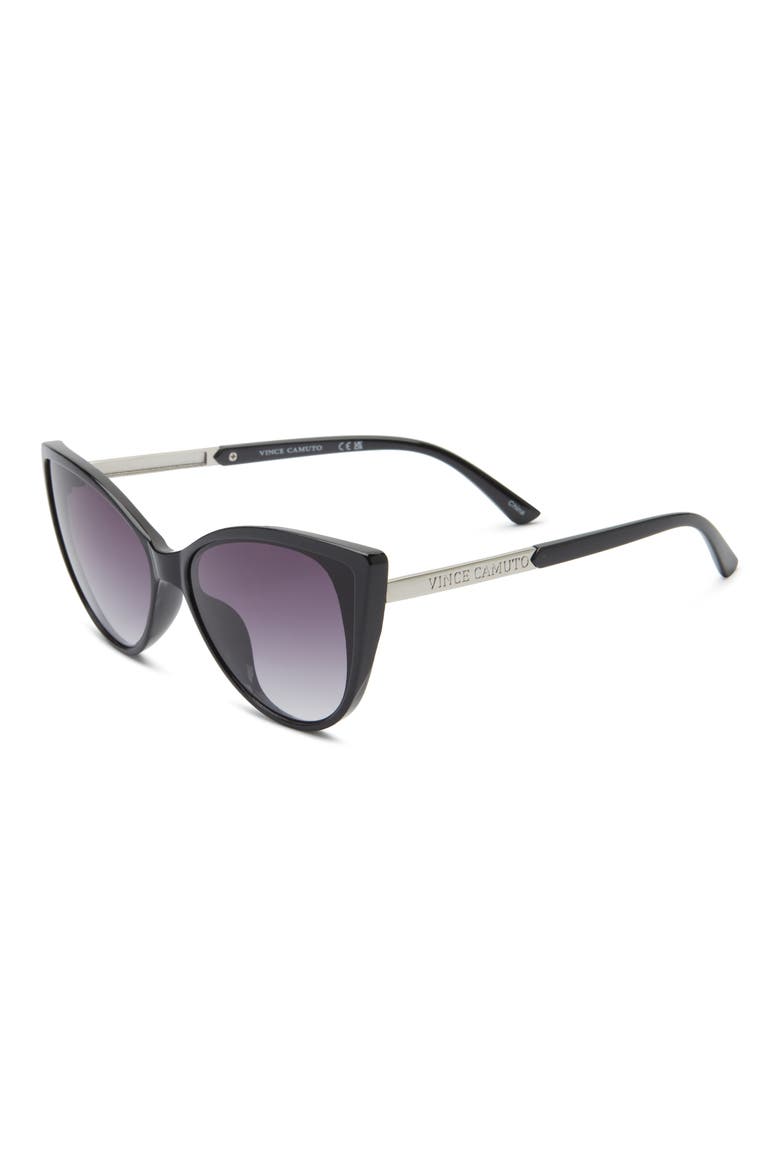 58mm Cat Eye Sunglasses, Alternate, color, BLACK