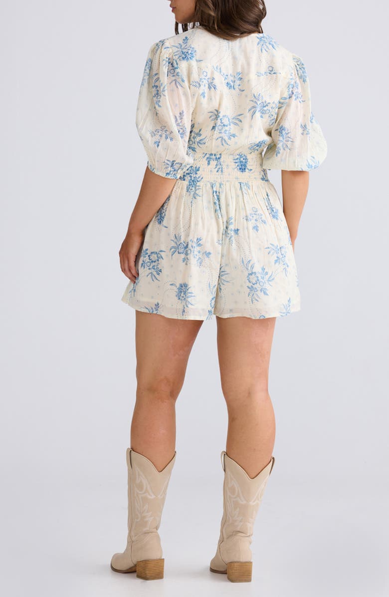 Talisman the Label Halo Floral Print Romper, Alternate, color, 