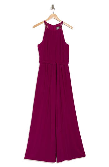 Vince Camuto Ring Wide Leg Jumpsuit In Purple