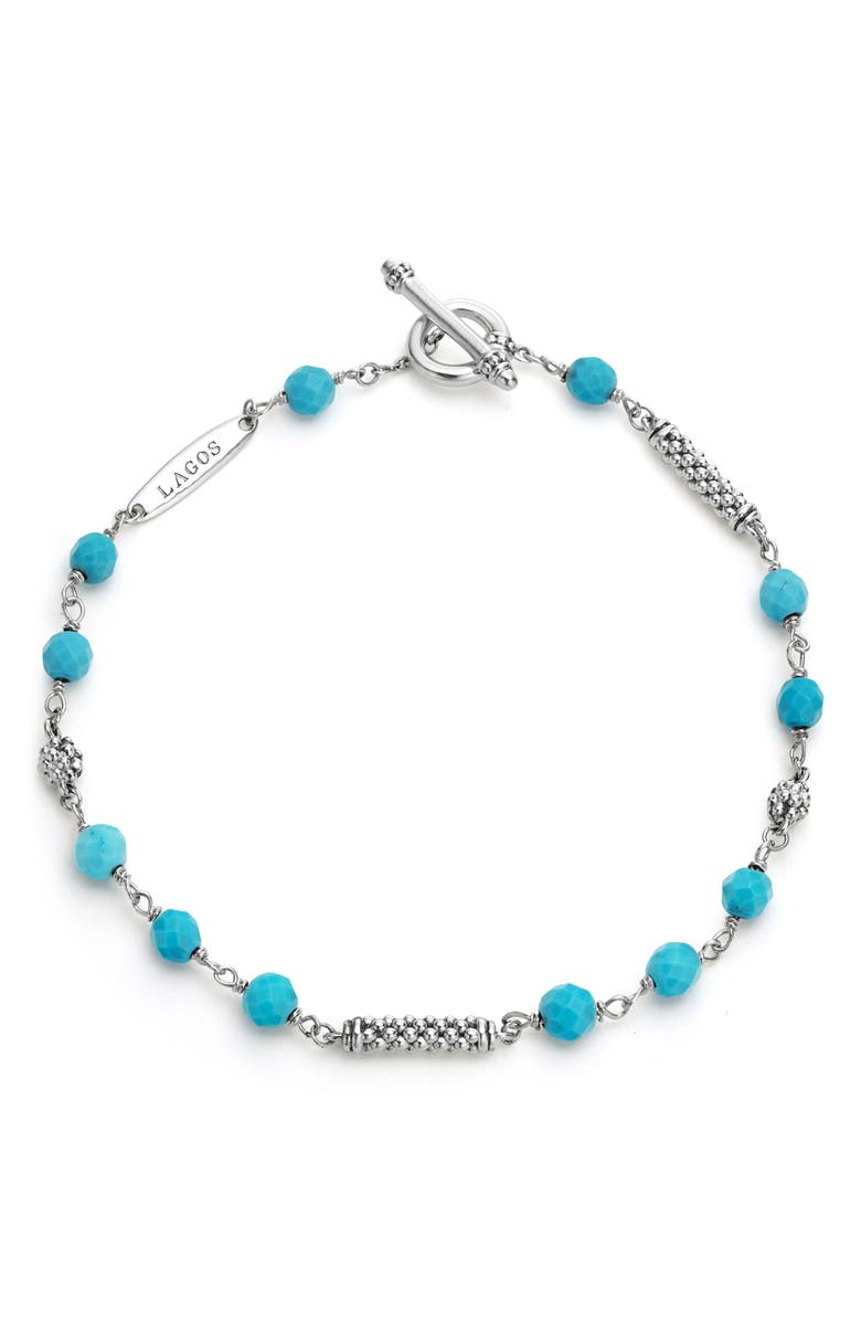 LAGOS Caviar Icon Beaded Turquoise Toggle Bracelet, Alternate, color, 