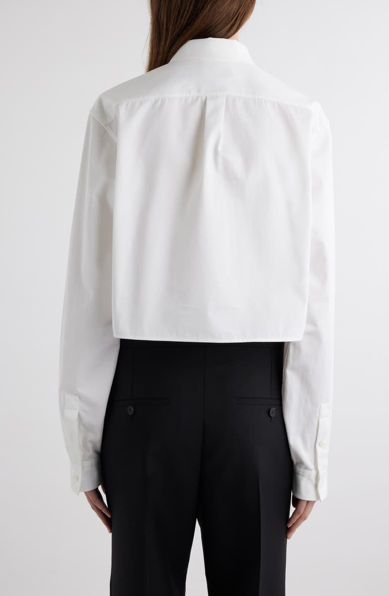 Givenchy Bow Pocket Button-Up Crop Shirt, Alternate, color,