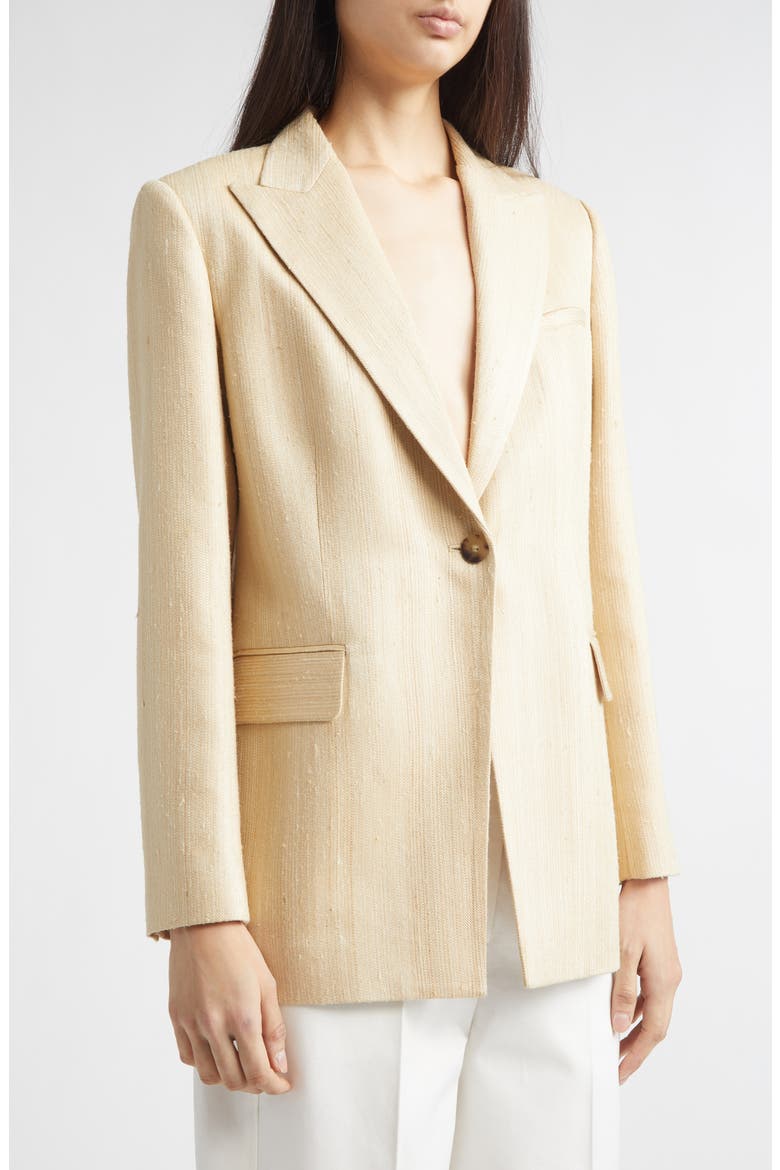 Bow Silk Blend Jacket, Alternate, color, SAND