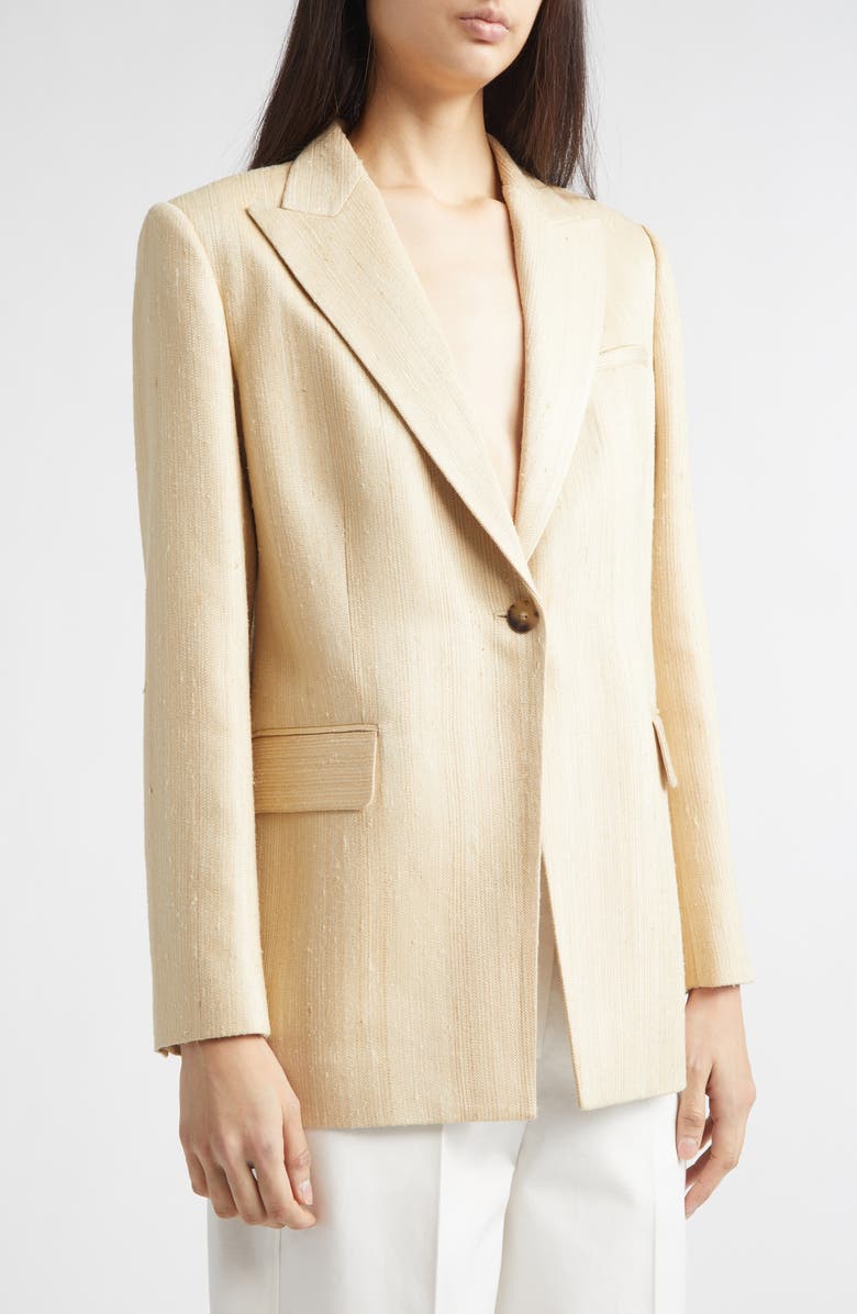 PARTOW Bow Silk Blend Jacket, Alternate, color, Sand