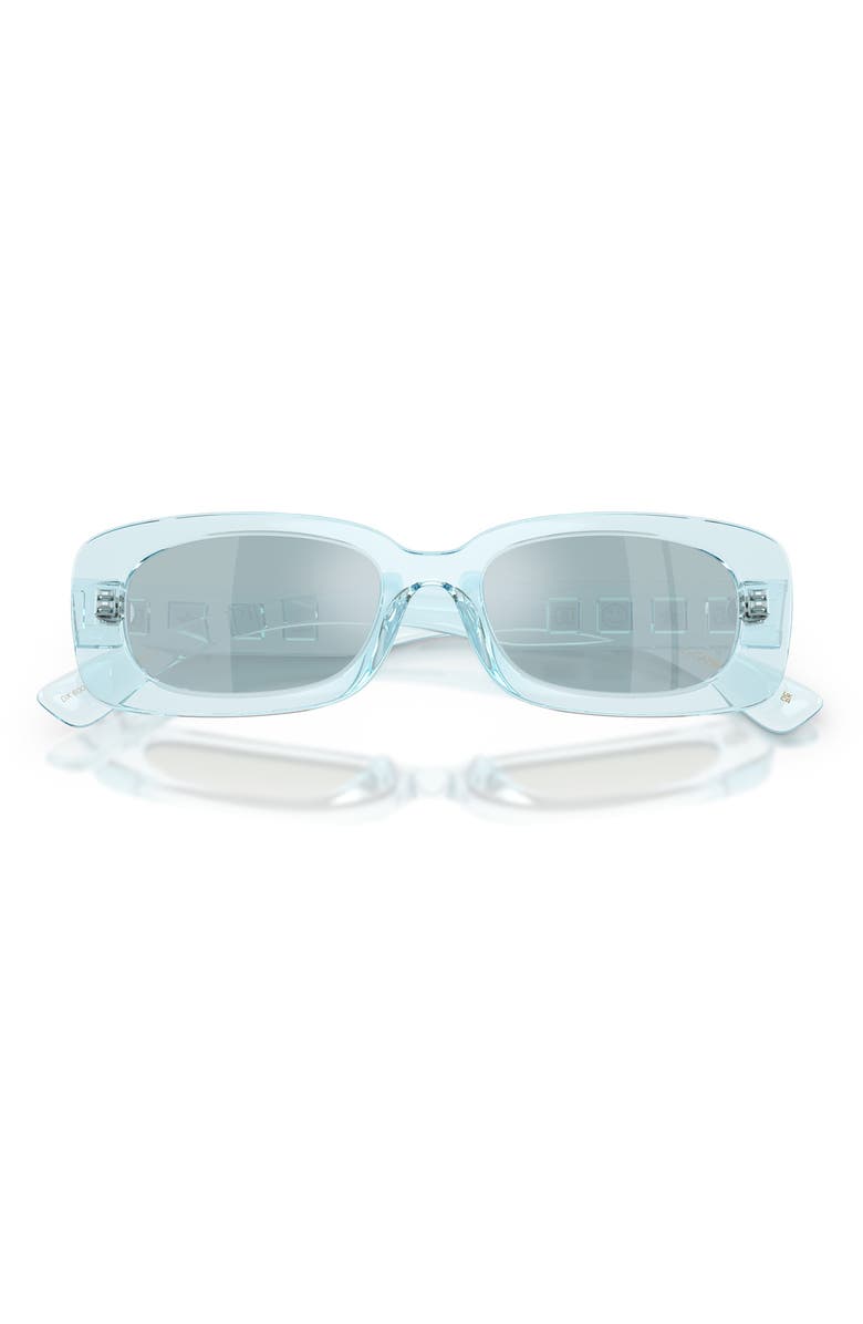 Dolce&Gabbana Kids' 46mm Rectangular Sunglasses, Alternate, color, Azure / Blue Mirror White