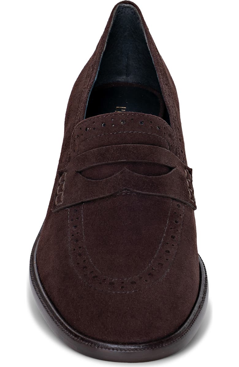L'AGENCE Avriel Penny Loafer, Alternate, color, Dark Brown Suede