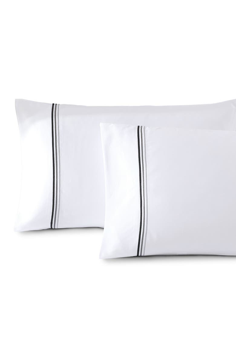 Pure Parima Egyptian Cotton Sateen Bratta Embroidery Triple Luxe Sateen Pillowcase Set, Main, color, 