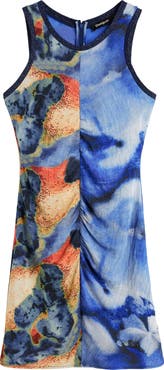 Desigual Ruched Sleeveless Midi Dress