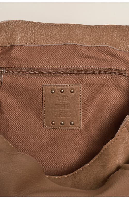 Free People We The Free Leigh Distressed Leather Hobo Bag In Brown