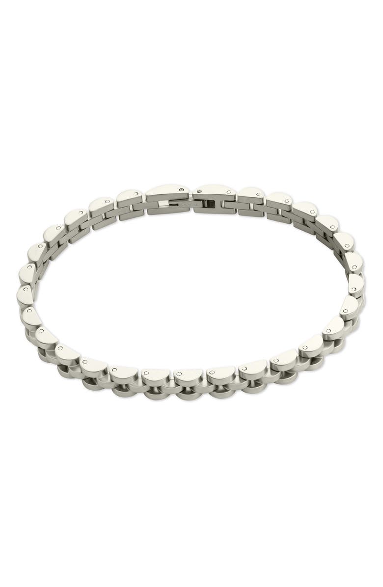 Sterling Forever Dainty Thin Band Bracelet, Main, color, Silver