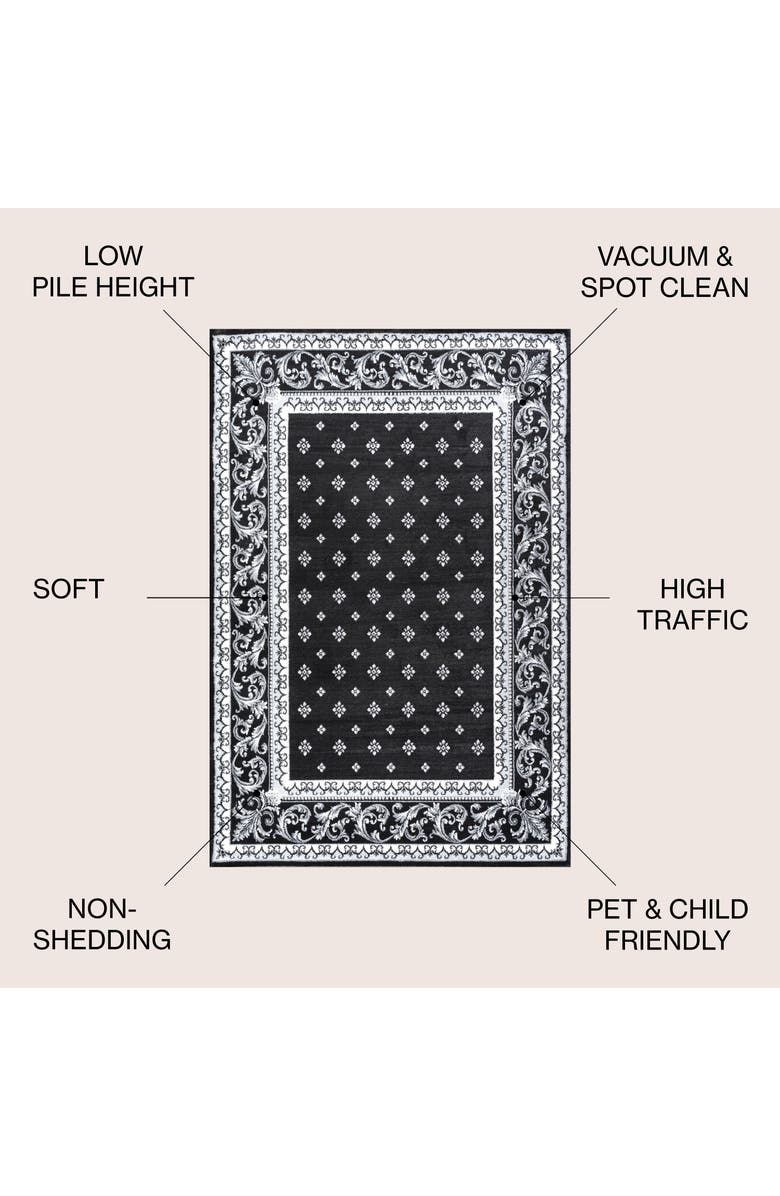 JONATHAN Y Acanthus French Border Area Rug, Alternate, color, Black/Gray