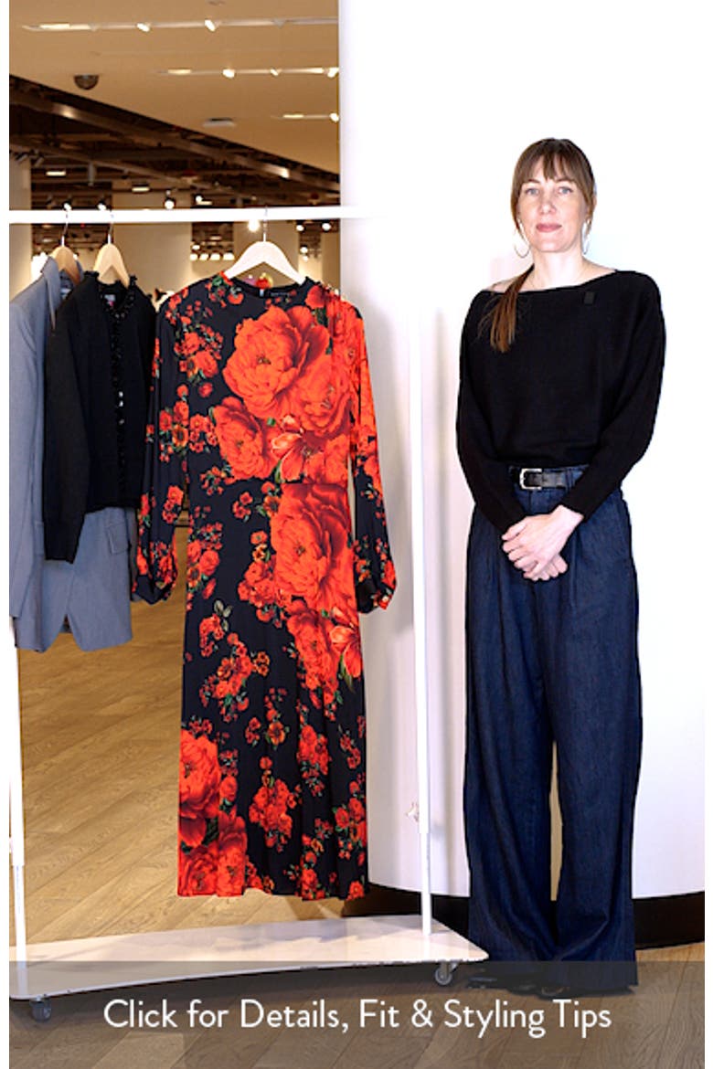The Valerie Print Long Sleeve Silk Blend Maxi Dress video
