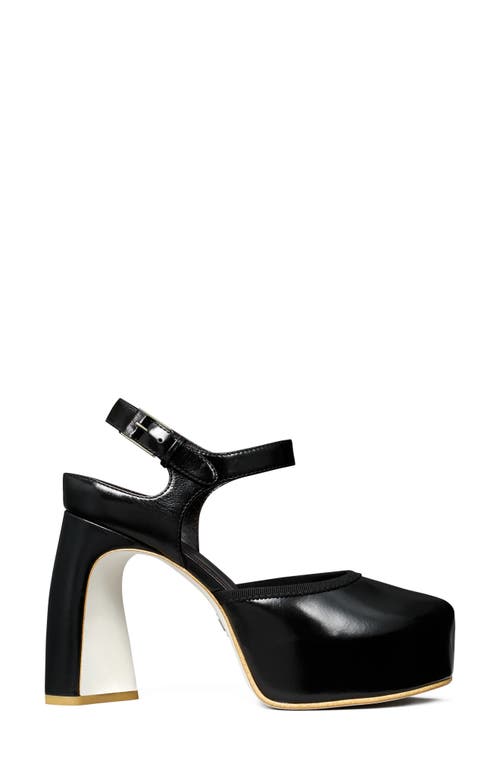 Tory Burch Ankle Strap Peep Toe Platform Pump In Animal Print