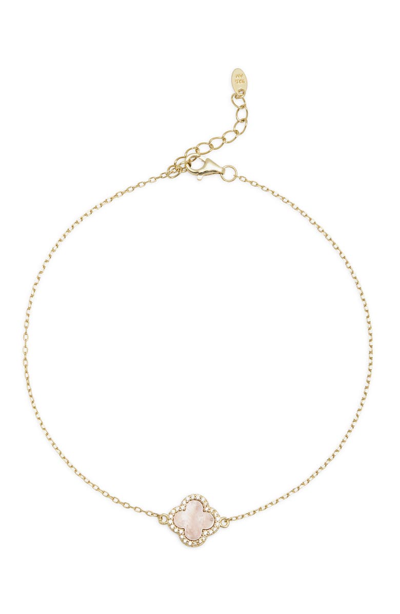 ARGENTO VIVO Pavé Clover Line Bracelet, Alternate, color, Gold