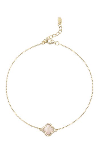 Argento Vivo Pavé Clover Line Bracelet In Gold