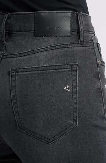 Destroyed Hem Straight Leg Jeans