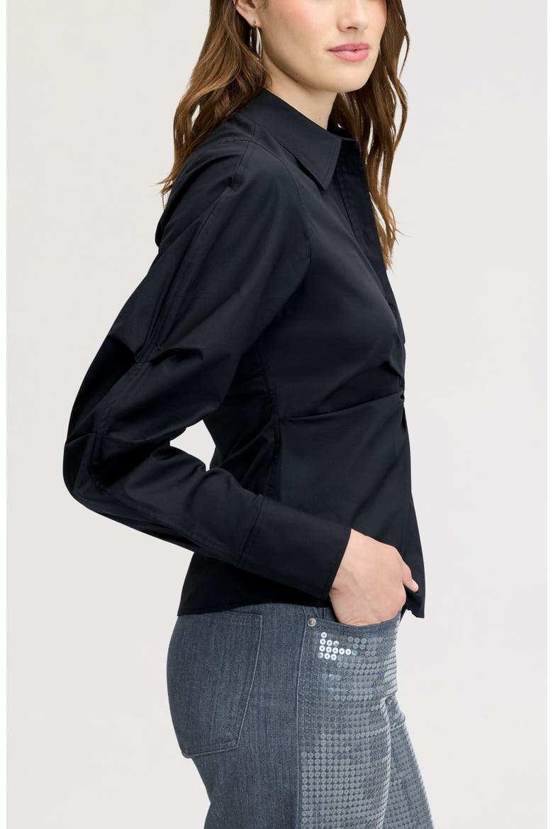 Asymmetrical Button Down Shirt, Alternate, color, TRUE BLACK