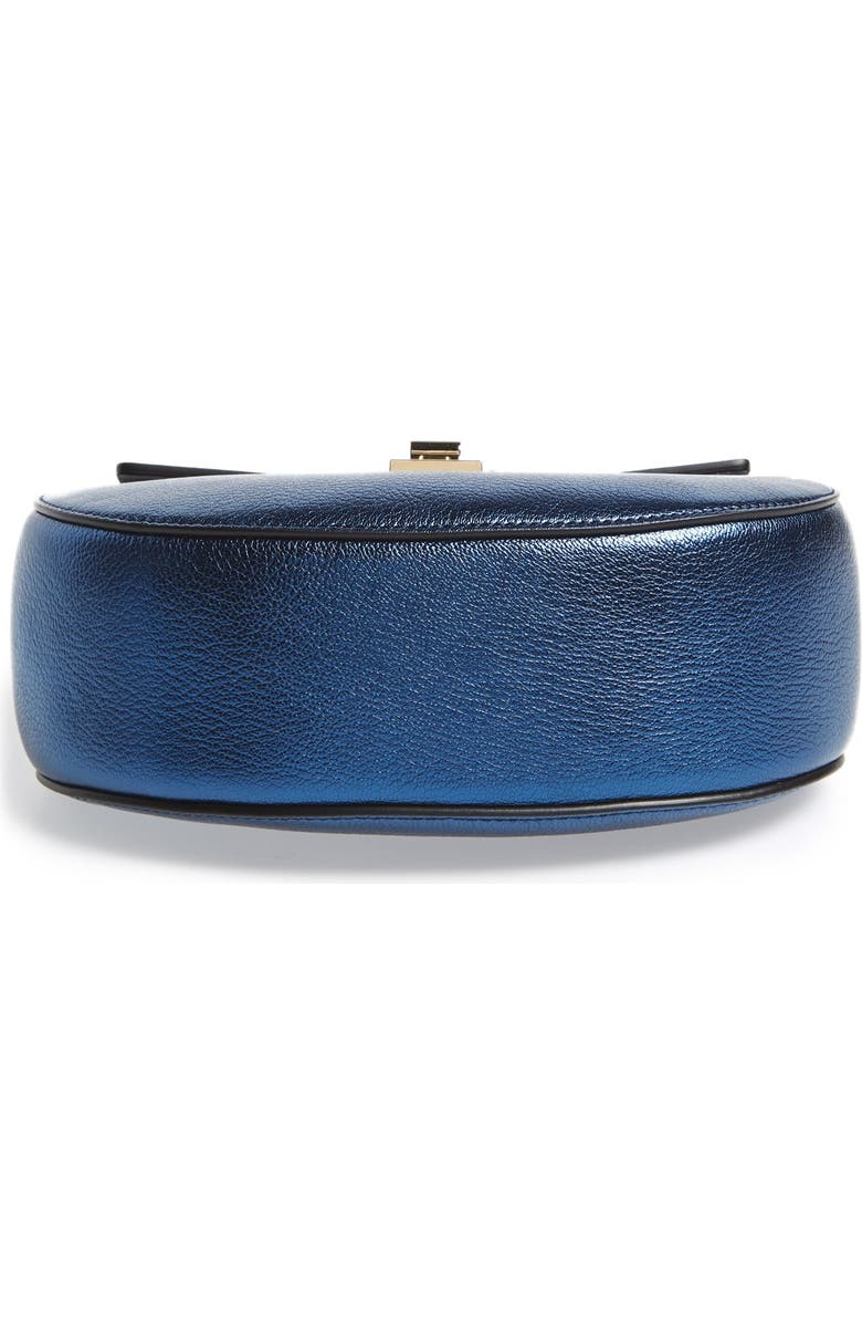 Chloé 'Mini Drew' Metallic Pebbled Leather Shoulder Bag, Alternate, color,