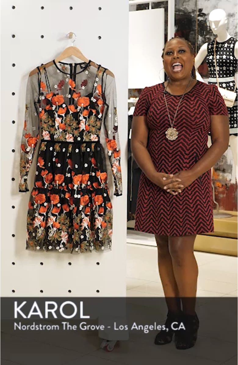 Bianca Embroidered Mesh Cocktail Dress, sales video thumbnail