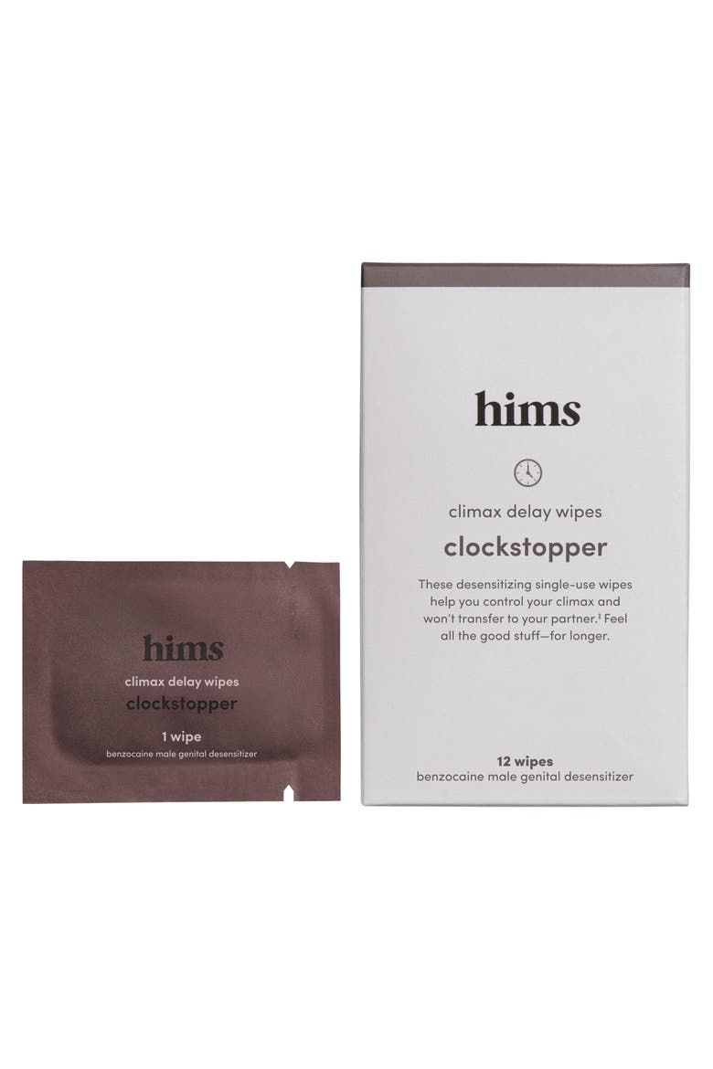 Clockstopper Climax Delay Wipes Benzocaine Formula, Sensitivity Reducing, Long Lasting Pleasure, Main, color, Beige
