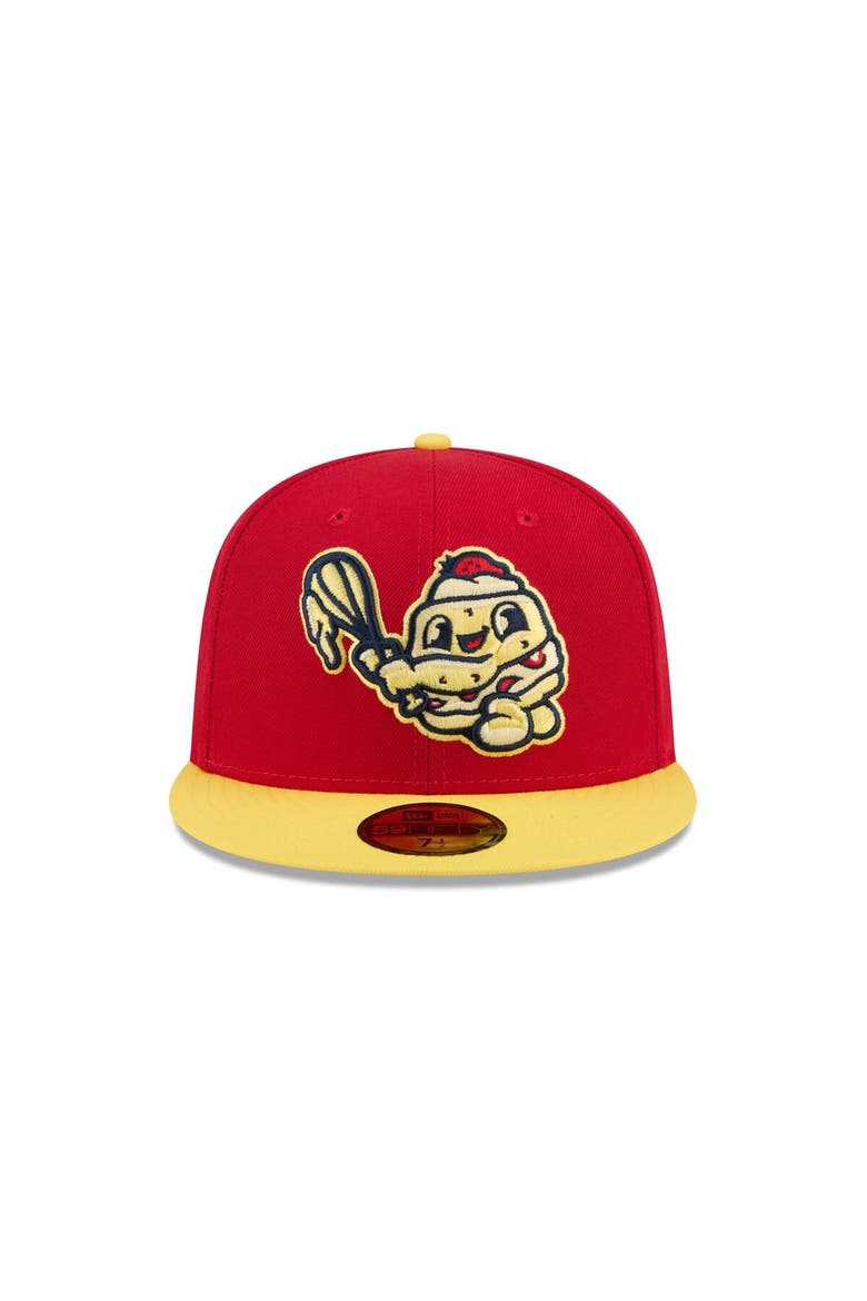 Men's New Era  Red Binghamton Rumble Ponies Theme Nights 59FIFTY Fitted Hat, Alternate, color, Red