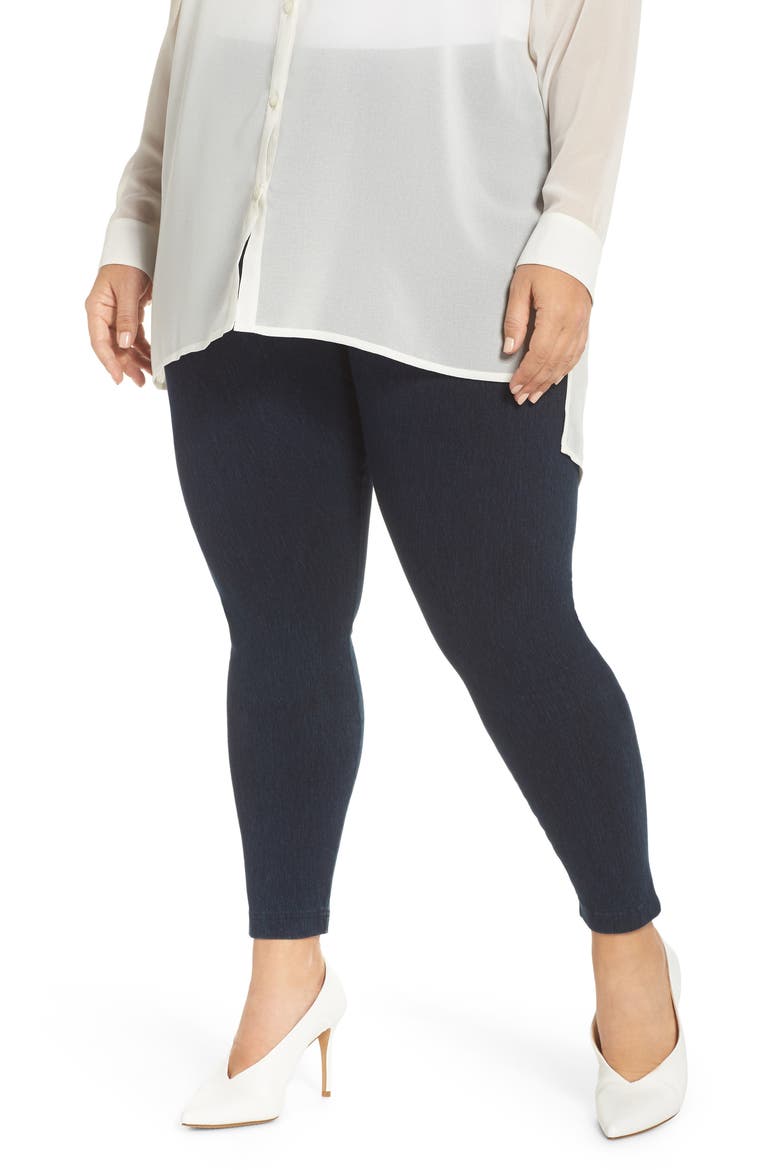 'Lyssentials High Rise Stretch Denim Leggings, Main, color, INDIGO