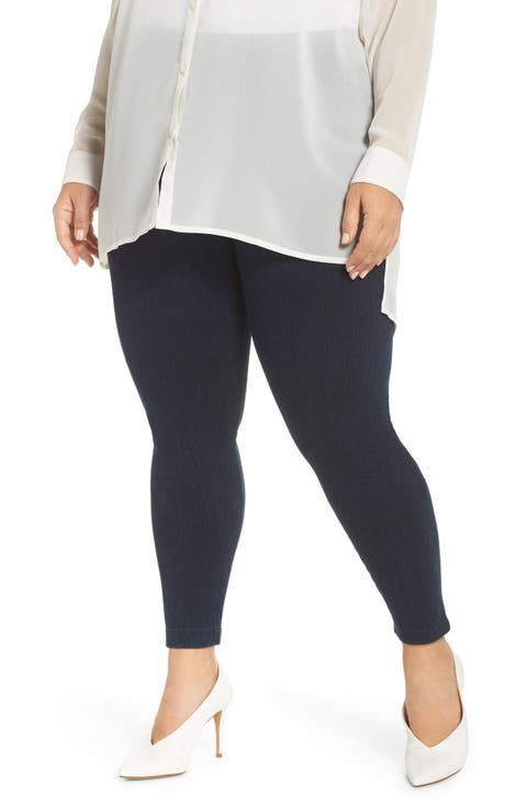 'Lyssentials High Rise Stretch Denim Leggings (Plus)